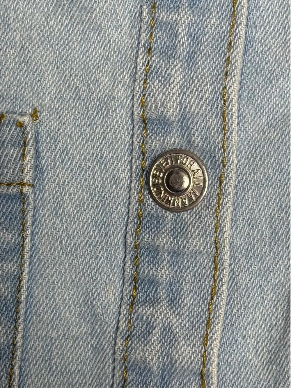 Art Franklin Light Blue Denim Button-Up Pinafore Dress for 6
